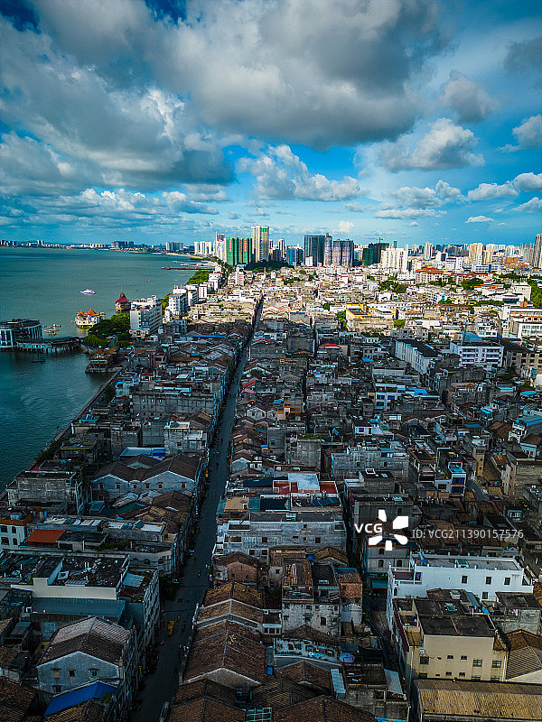 北海老街航拍著名景点图片素材