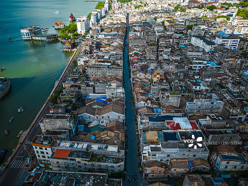 北海老街航拍著名景点图片素材