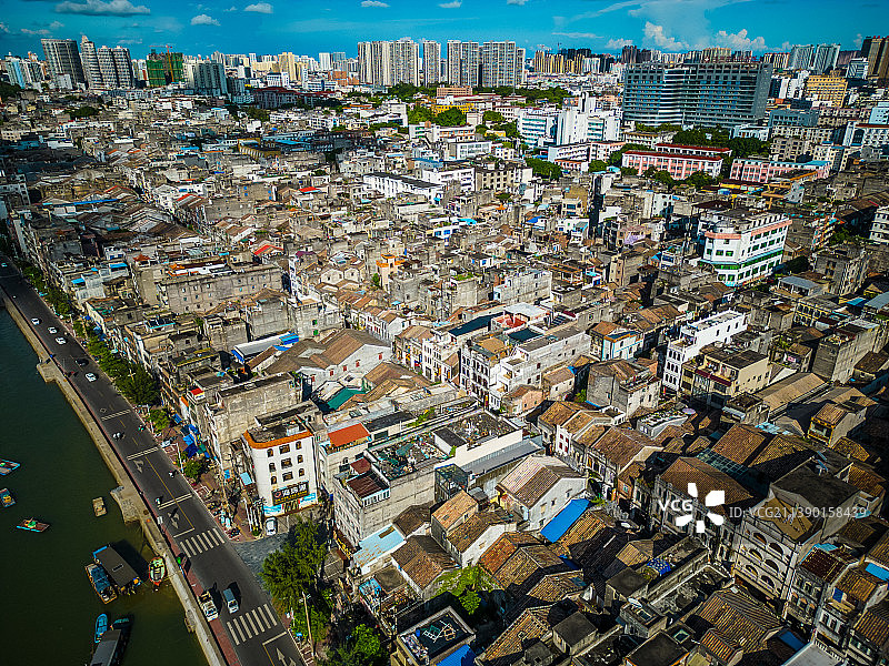 北海老城海城区建筑航拍图片素材