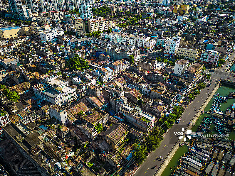 北海老城海城区建筑航拍图片素材
