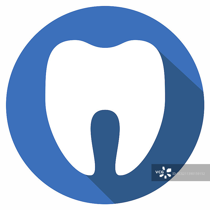 牙齿图标 - 长阴影风格图片素材