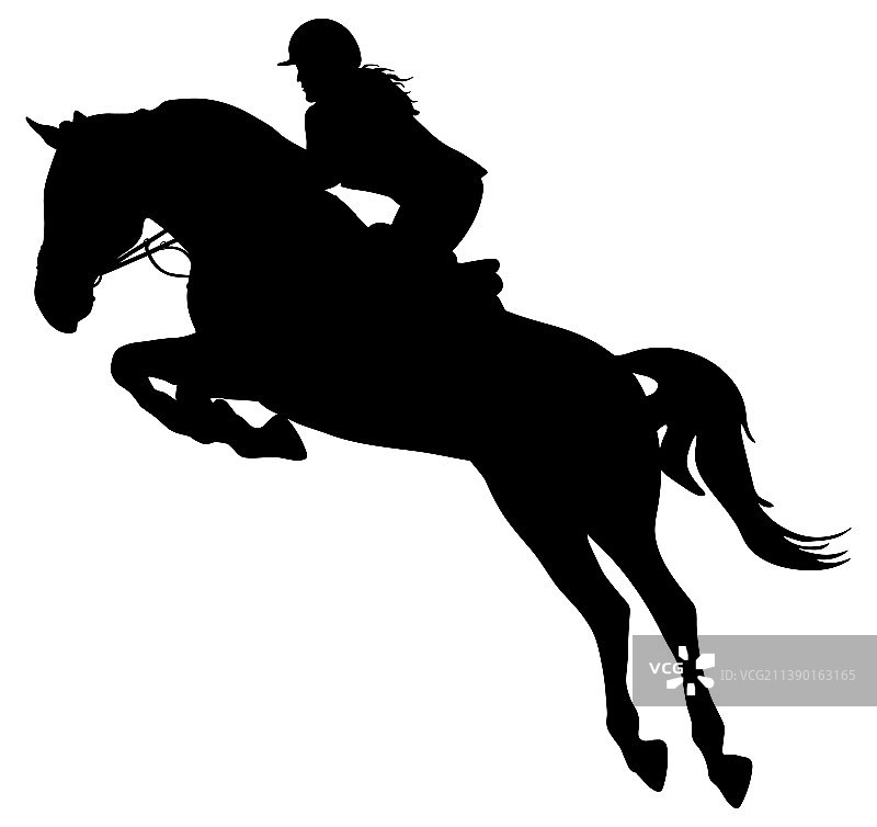骑师和马的轮廓图片素材