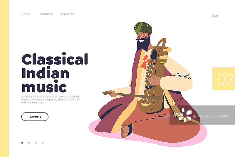 印度古典音乐概念落地页图片素材