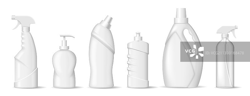 家用化学品容器与化学品图片素材