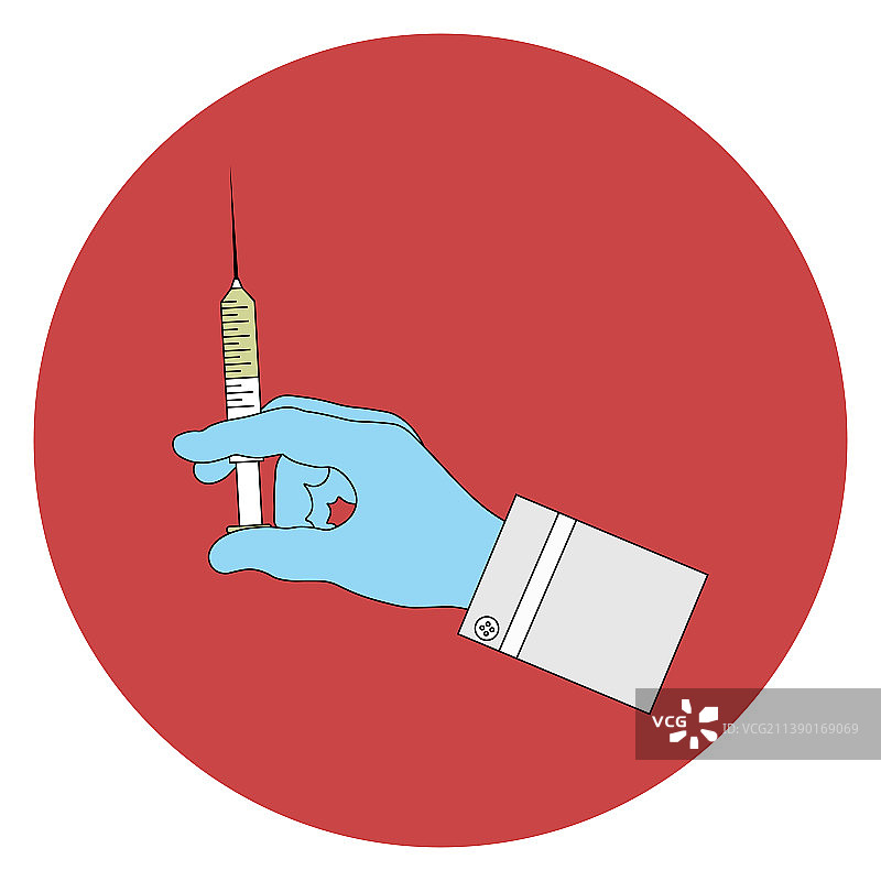 手持注射器疫苗接种符号图片素材