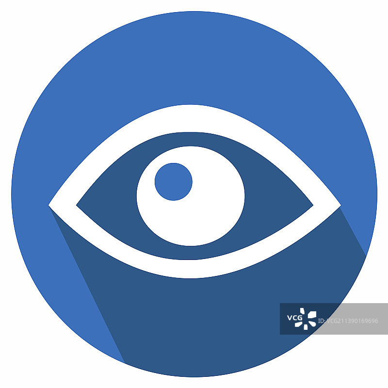 眼睛图标 - 长阴影风格图片素材