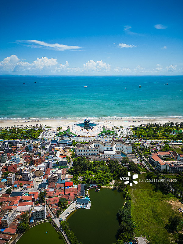 航拍广西北海银滩图片素材