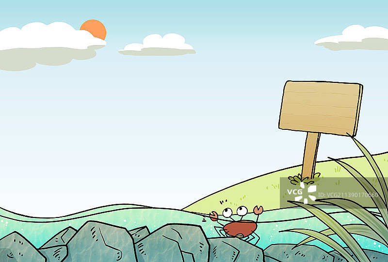 夏天带空白警示牌子的危险的河岸水域图片素材