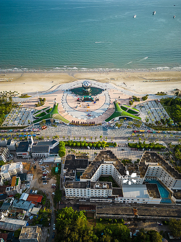 北海银滩航拍图片素材