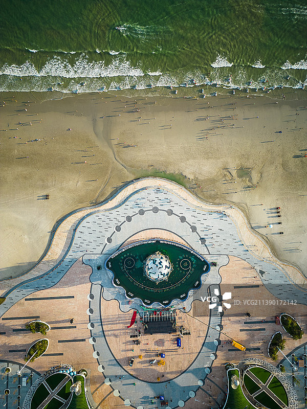 北海银滩航拍图片素材