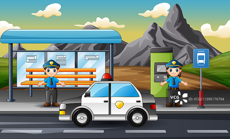 警察负责交通管制图片素材