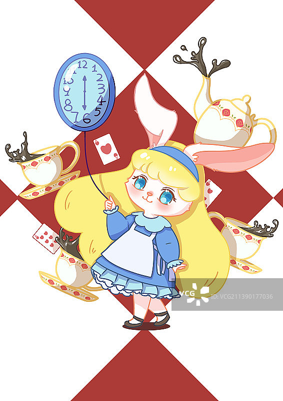 兔兔爱丽丝的下午茶话会图片素材