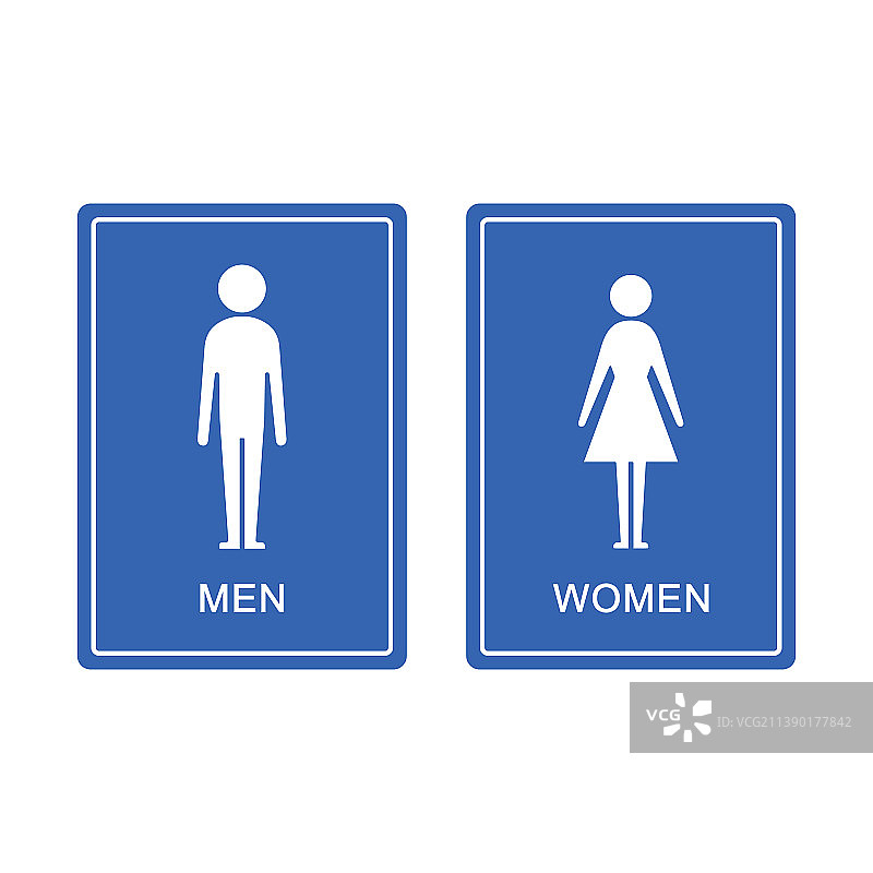 男女洗手间蓝色图标图片素材