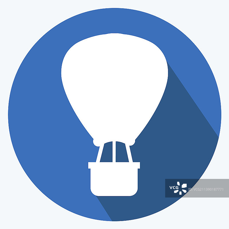 长阴影简约热气球图标图片素材