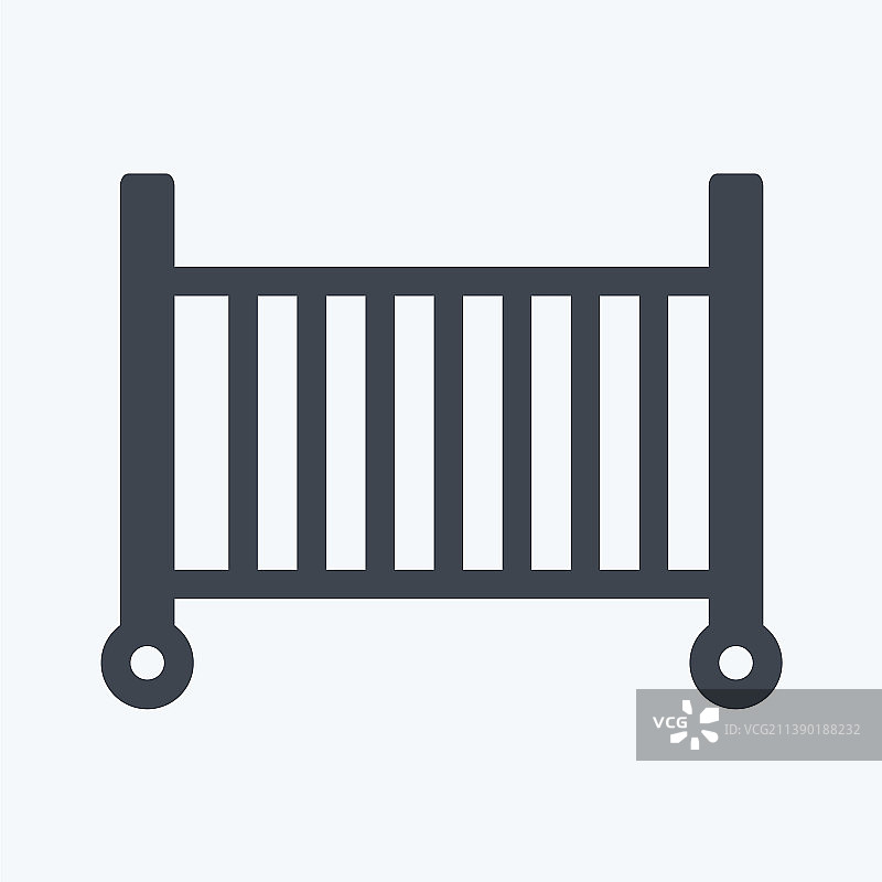 婴儿床字形风格图标图片素材