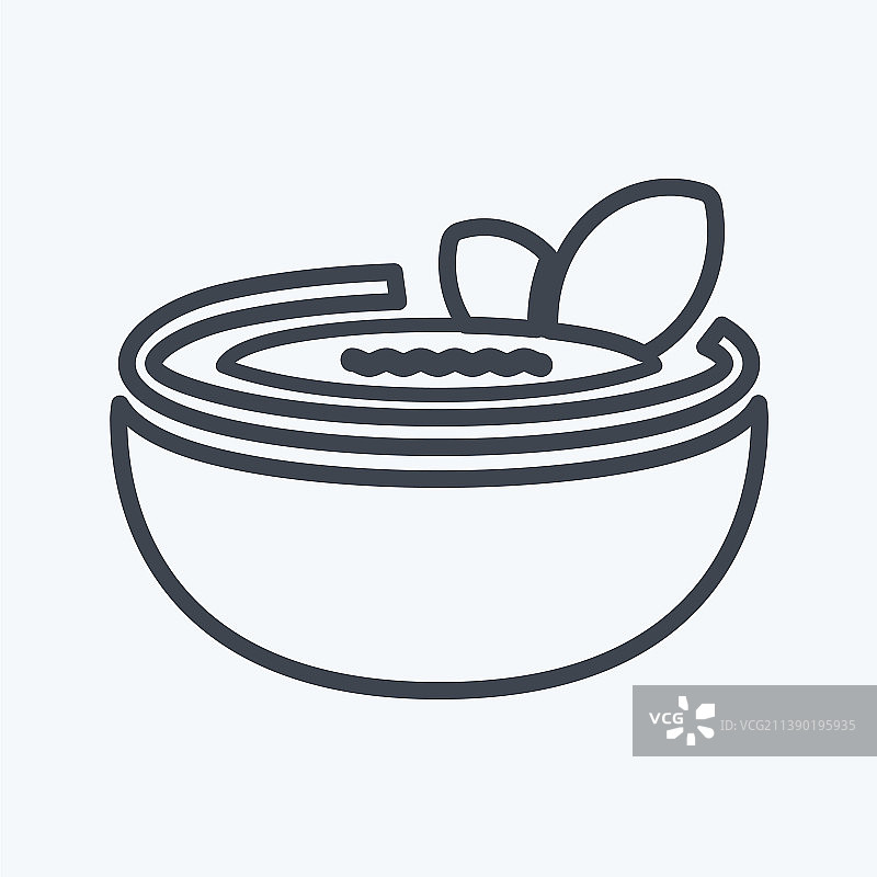 西班牙凉菜汤图标 - 线条风格 - 简单可编辑图片素材
