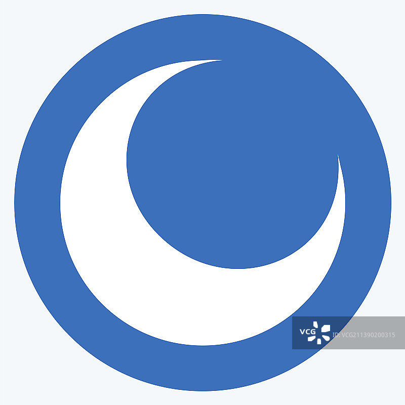 新月图标-长阴影风格图片素材