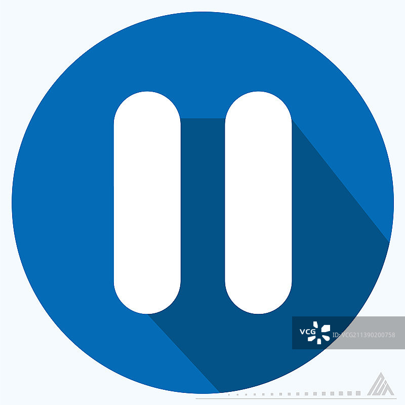 长阴影暂停图标图片素材