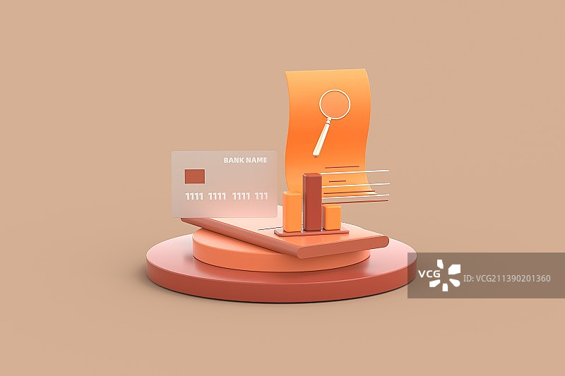 3D渲染金融卡通插画图片素材