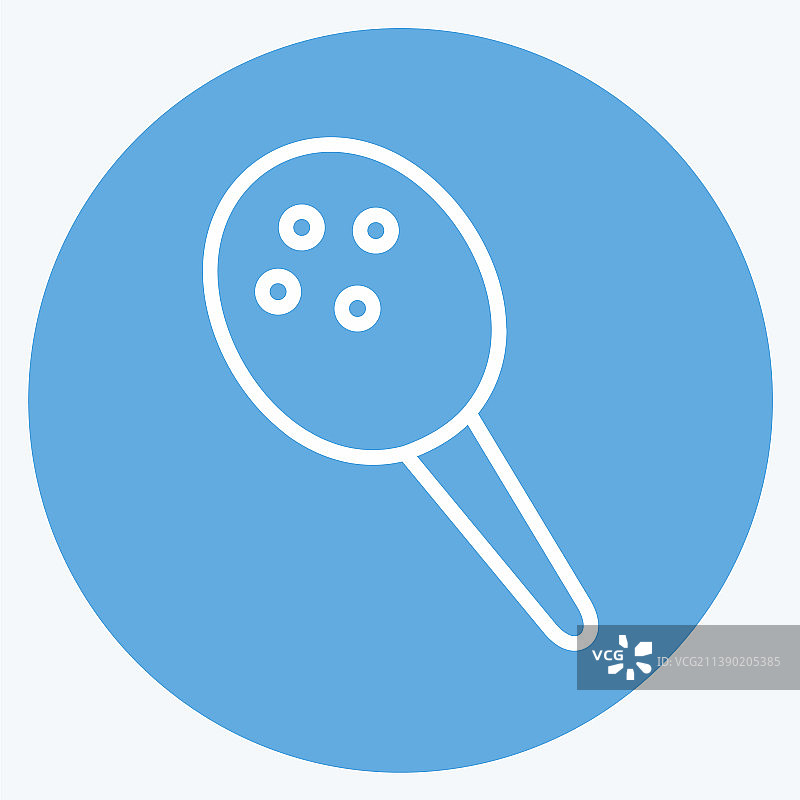 蓝色眼睛摇摇玩具图标 - 简约风格图片素材