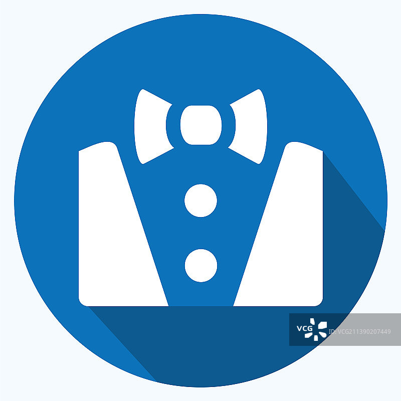 西装图标2 - 长阴影风格（可编辑）图片素材