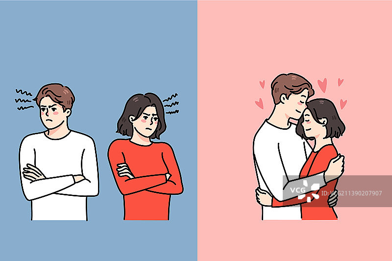 情侣争吵和爱情关系问题图片素材