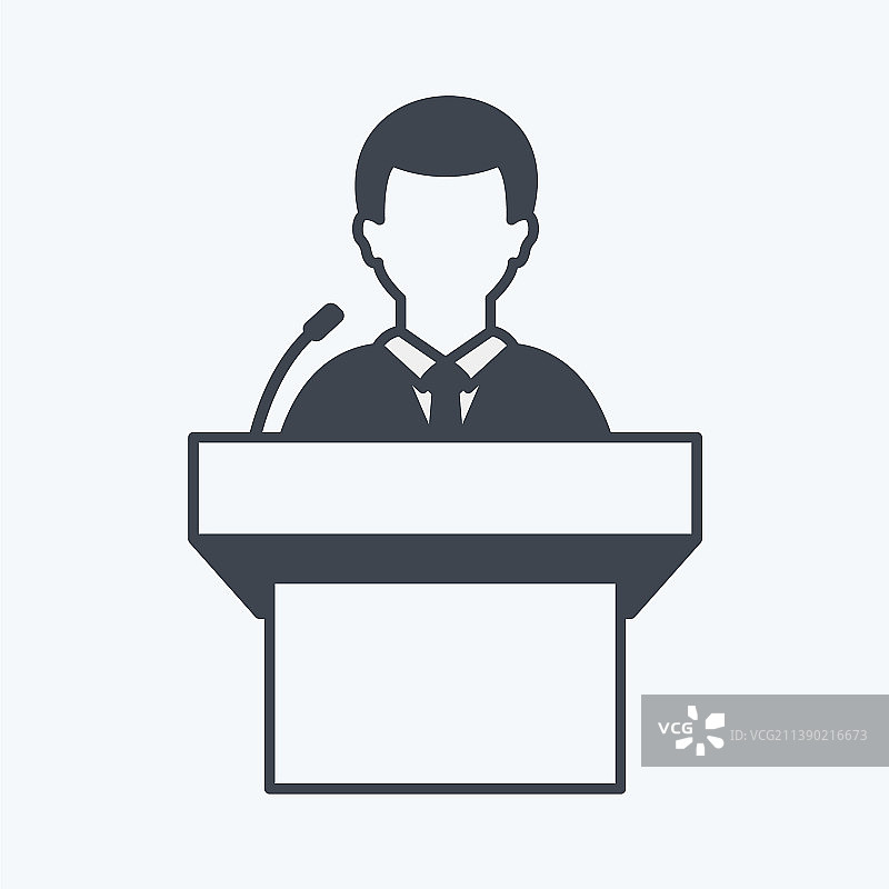 讲台演讲图标，流行风格图片素材