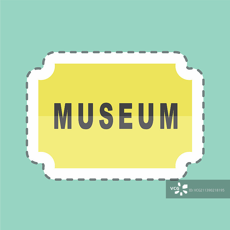 博物馆标签线条贴纸图片素材