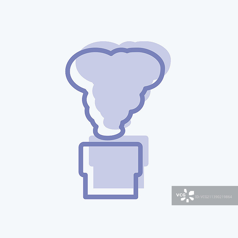 有毒烟雾排放图标时尚双色风格图片素材