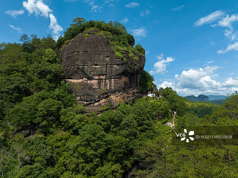 无人机视角，武夷山白云峰白云寺图片素材