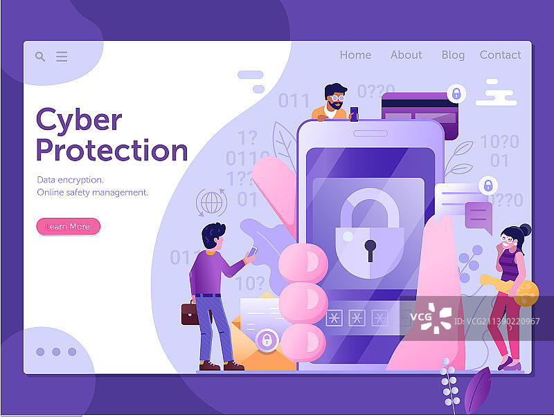 移动安全和网络保护Web banner图片素材