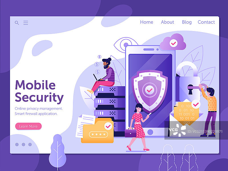 移动安全防火墙保护Web banner图片素材