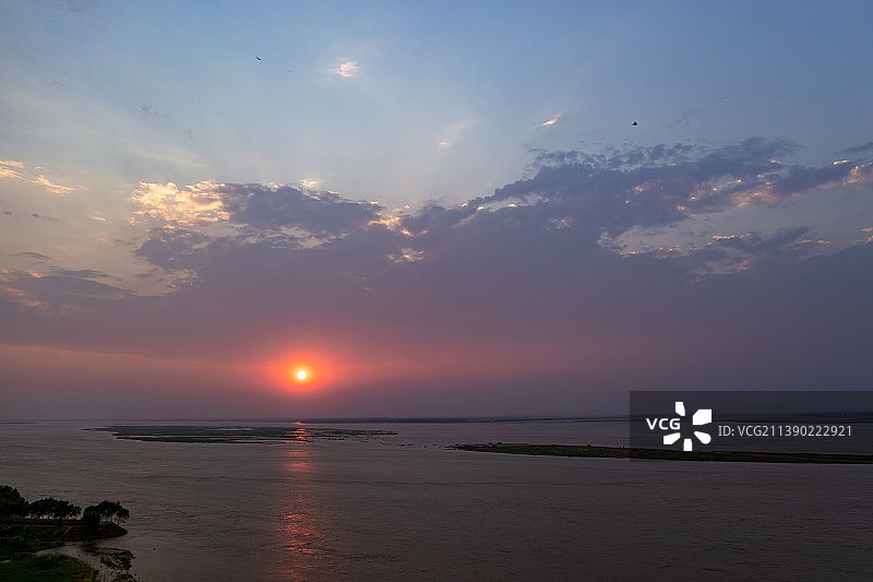 河南 郑州 荥阳 汜水 黄河 夕阳楼 虎牢关图片素材