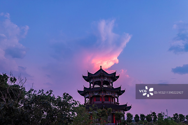 河南 郑州 荥阳 汜水 黄河 夕阳楼 虎牢关图片素材