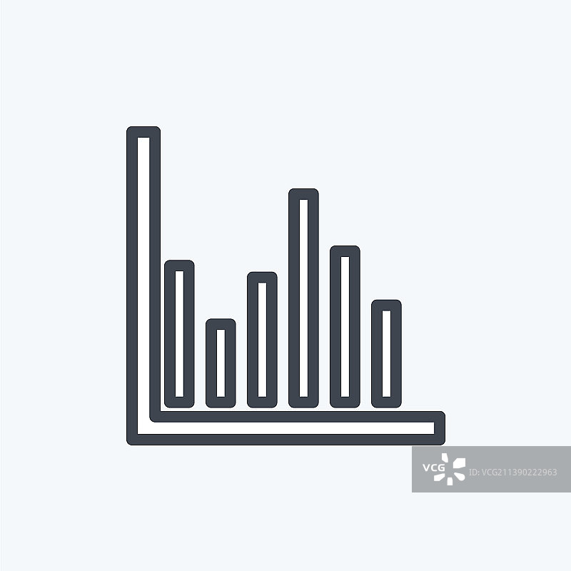 潮流线条样式的柱状图图标图片素材