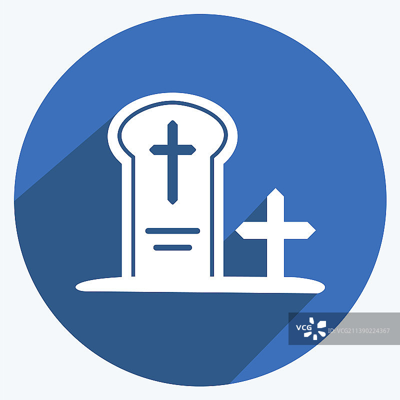 时尚长阴影风格墓地图标图片素材