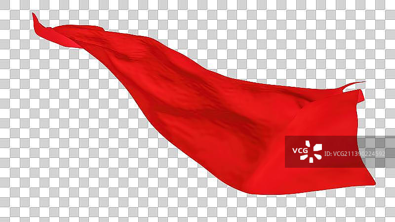 飘动的红旗免扣白色背景图片素材