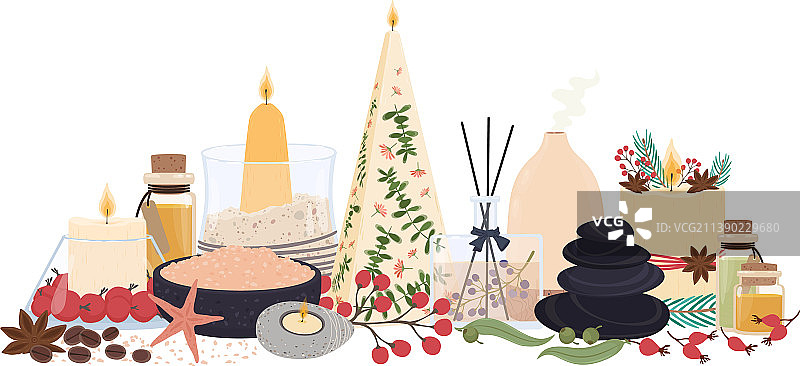 用于放松的芳香疗法元素图片素材