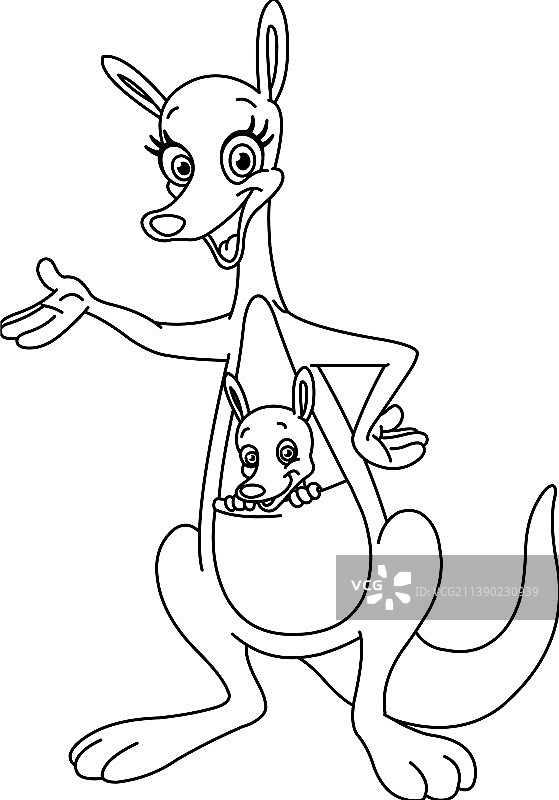 袋鼠轮廓图片素材