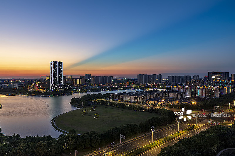 夕阳下城市风景scenery图片素材