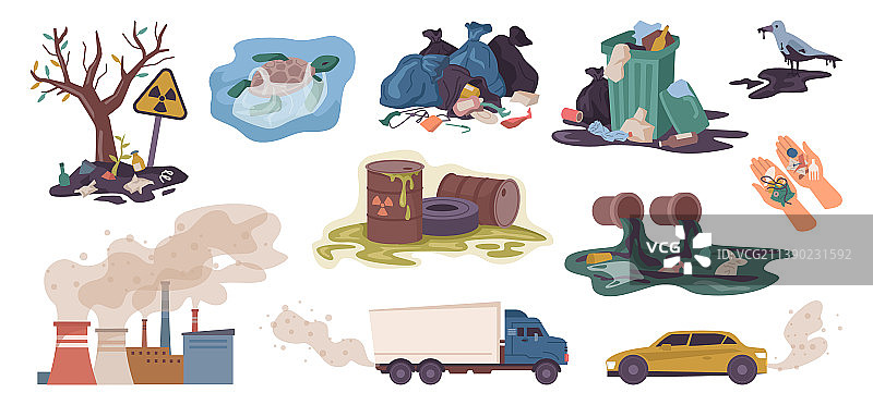 石油泄漏和水污染图片素材