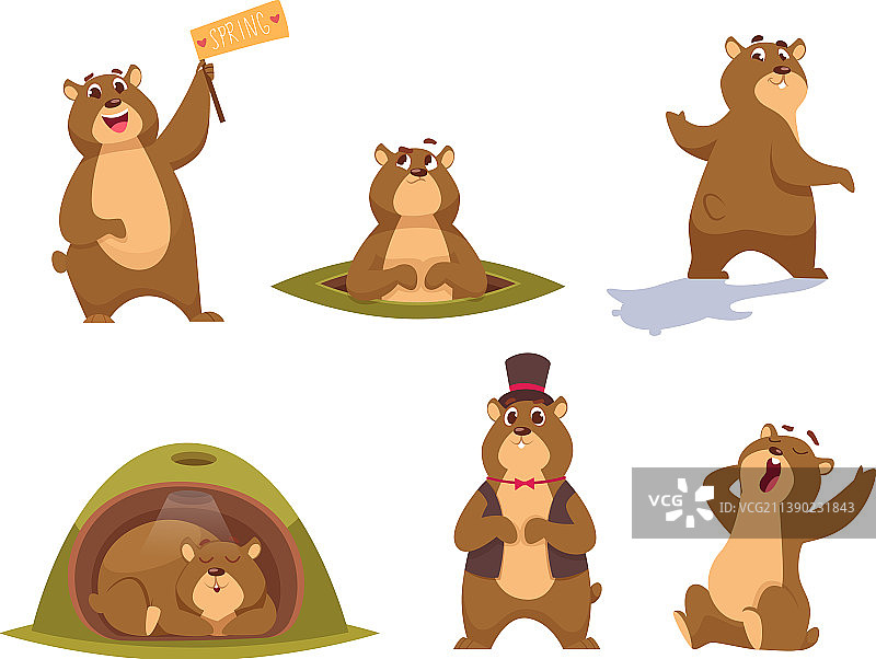 野生趣味土拨鼠动物标志图片素材