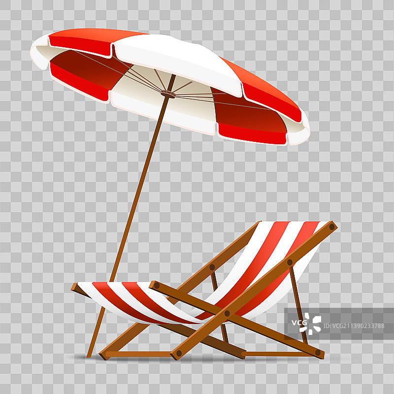 沙滩椅和遮阳伞图片素材