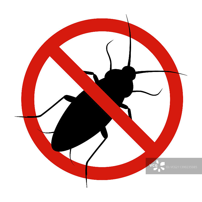 防止蟑螂害虫控制标志图片素材