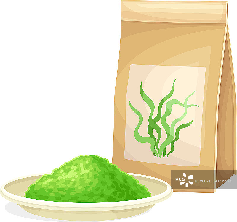 健康螺旋藻粉末膳食补充剂图片素材
