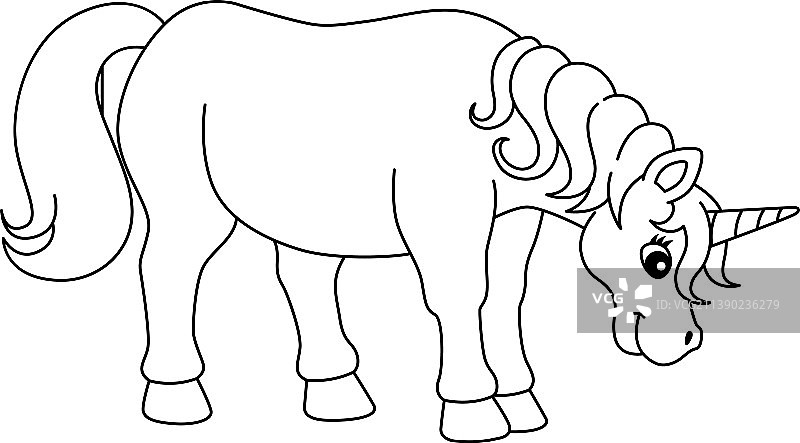 儿童专用独角兽填色页图片素材