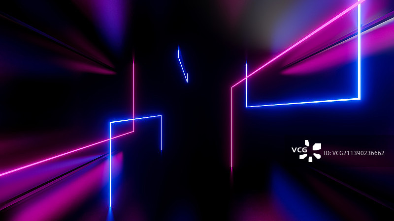 科技感发光立体线条霓虹灯光秀图片素材