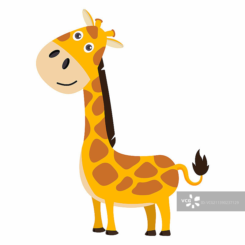 可爱的卡通长颈鹿角色图片素材