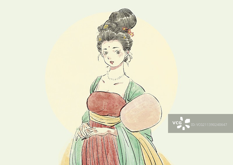 古风女孩插画图片素材