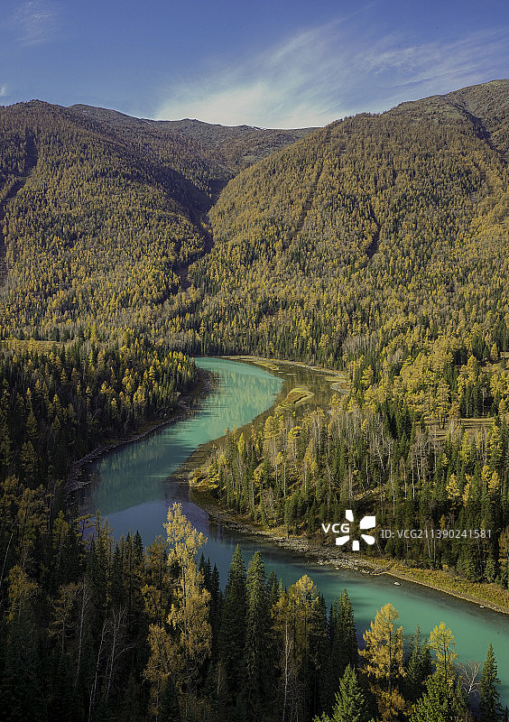 喀纳斯月亮湾图片素材